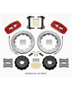 Wilwood AERO6 Front Hat Kit 15.00 Red 2015-Up Mustang w/Lines - 140-13887-R