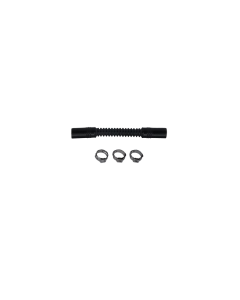 Deatschwerks Convoluted Tubing 100mm Length x 10mm ID Side 1 x 10mm ID Side 2 - Black - 9-CT-4-38