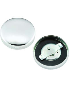 Bikers Choice 36-E73 Chrome Early Nonvent Gas Cap Fatbob Tank Left Side Replaces H-D 61103-65 - 490446