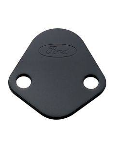 Ford Racing Fuel Pump Block Off Plate - Black Crinkle Finish w/ Ford Oval - 302-291