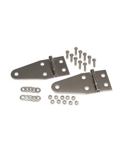 Kentrol 55-95 Jeep CJ/Wrangler YJ Hood Hinge Pair - Polished Silver - 30402