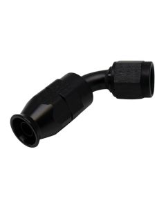 DeatschWerks 6 AN Female Flare Swivel 60-Degree Hose End PTFE - Anodized Matte Black - 6-02-0871-B