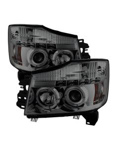 Spyder Nissan Titan 04-14/Armada 04-07 Projector Headlights LED Halo LED Smke PRO-YD-NTI04-HL-SM - 5033963