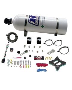 Nitrous Express 96-04 Ford Mustang 4.6L 2 Valve Nitrous Plate Kit w/15lb Bottle - 20946-15