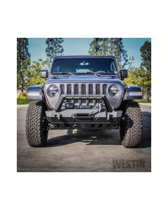Westin 18-19 Jeep Wrangler JL Stubby Front Bumper - Textured Black - 59-80085