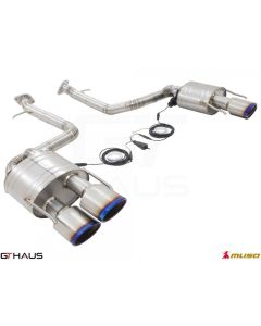 GTHaus Meisterschaft GTC Valved Titanium Axleback Round Straight Tips for Lexus GS-F 2015-2020 - LE0322606