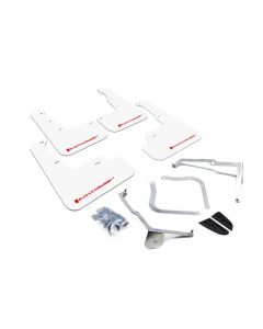 Rally Armor 15-22 Subaru WRX/STI (Sedan Only) White UR Mud Flap w/ Red Logo- RALL-MF32-UR-WH/RD
