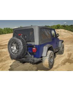 Rampage 04-06 Jeep Wrangler(TJ) Unlimited OEM Replacement Soft Upper Doors - Black Denim - 99635