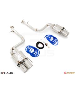 GTHaus Meisterschaft GTC Valved Stainless Steel Axleback Round Tips for Lexus GS-F 2015-2020 - LE0321606