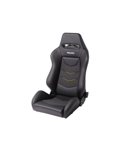 Recaro Speed V w/Sub-Hole Right Seat Leather Black | Yellow Suede Accent- 7228065.2.3172