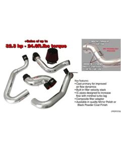 Injen 03-06 Evo 8/9/MR Cast Aluminum Intake System w/ Full Intercooler Piping Black Short Ram Intake - SP1898BLK