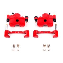 Power Stop 90-00 Honda Civic Front Red Calipers w/Brackets - Pair - S1379