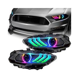 Oracle Lighting 18-23 Ford Mustang Dynamic ColorSHIFT LED Headlights - Black Series SEE WARRANTY - 8204-332
