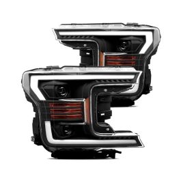 AlphaRex 18-20 Ford F-150 LUXX Style Projector Headlights Alpha Black w/Activation Light/DRL - 880176