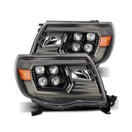 AlphaRex 05-11 Toyota Tacoma NOVA LED Projector Headlights Plank Style Black w/Activation Light/DRL - 880744