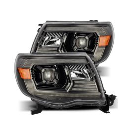 AlphaRex 05-11 Toyota Tacoma PRO-Series Projector Headlights Plank Style Design Alpha Black w/DRL - 880736