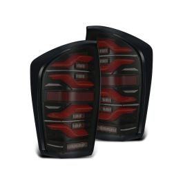 AlphaRex 16-21 Toyota Tacoma LUXX LED Taillights Blk/Red w/Activ Light/Seq Signal - 680000