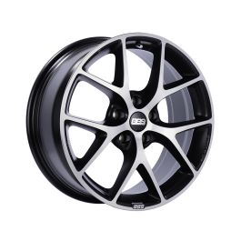 BBS SR 18x8 5x112 ET45 Satin Black Diamond Cut Face Wheel -82mm PFS/Clip Required - SR016VGPK