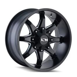 ION Type 181 17x9 / 5x114.3 BP / -12mm Offset / 87mm Hub Satin Black/Milled Spokes Wheel - 181-7956M12