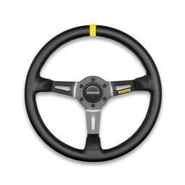 Momo MOD08 Steering Wheel 350 mm - Black Leather/Black Spokes/1 Stripe - R1908/35L