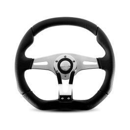 Momo Trek RSteering Wheel - Trek R/350 mm mmeter - Black AirLeather/Brshd Al Spokes - TRK-R35BK0B