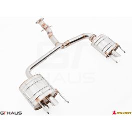 GTHaus Meisterschaft GTS (Non-Valved) Stainless Steel Axleback Utilizing OE Tips for Lexus IS-F 2008-2014 - LE0111500