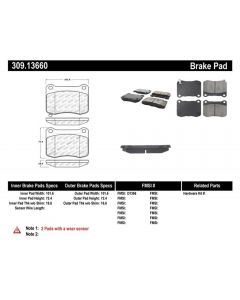 StopTech Sport Brake Pads with Shims Lexus IS-F Rear 2008-2014- STOP-309.13660