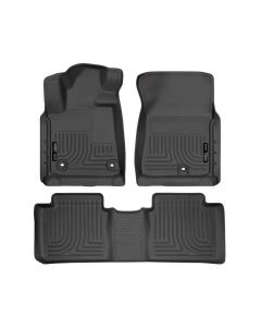 Husky Floor Liners Front & 2nd Row 14-15 Toyota Tundra Dbl Cab (Footwell Coverage) WeatherBeater-Black- HUSK-99561