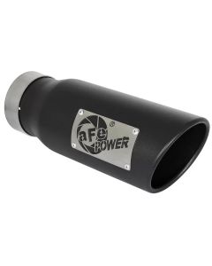 aFe POWER MACH Force-Xp 4" 409 Stainless Steel Exhaust Tip 3-1/2" In x 4-1/2" Out x 12"L Bolt-On- AF