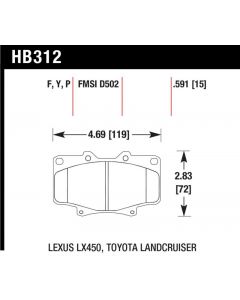 Hawk Performance Disc Brake Pad Front- HB312Y.591