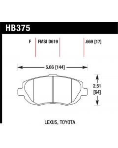 Hawk Performance Disc Brake Pad Front- HB375F.669