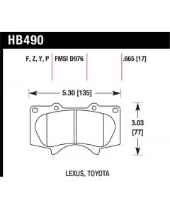 Hawk Performance Disc Brake Pad Front- HB490B.665