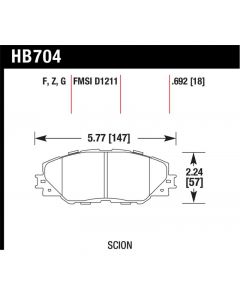 Hawk Performance Disc Brake Pad Front- HB704Z.692