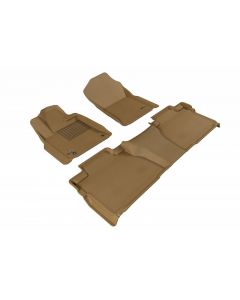 3D MAXpider Tan Kagu 1st & 2nd Row Floormats Toyota Tundra Double Cab 2014-2021- 3D M-L1TY15401502