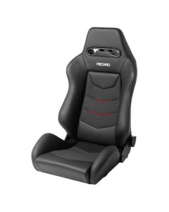 Recaro Speed V Left Seat Black Leather | Red Suede Accent- 7227110.1.3169