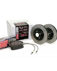 StopTech Sport Big Brake Kit Slotted 4 Wheel Mitsubishi Lancer Front and Rear 2.0L 4-Cyl- STOP-977.4