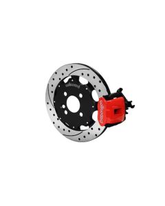 Wilwood Combination Parking Brake Caliper Rear Brake Kit, Drilled and Slotted Rotor - Red - Mini Coo
