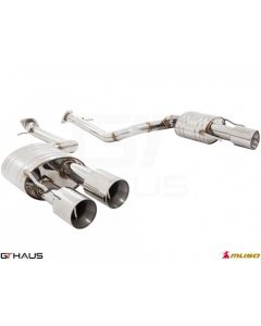 GTHaus Meisterschaft GTS (Non-Valved) Stainless Steel Axleback Round Tips for Lexus IS500 2021-2023 - LE0721506
