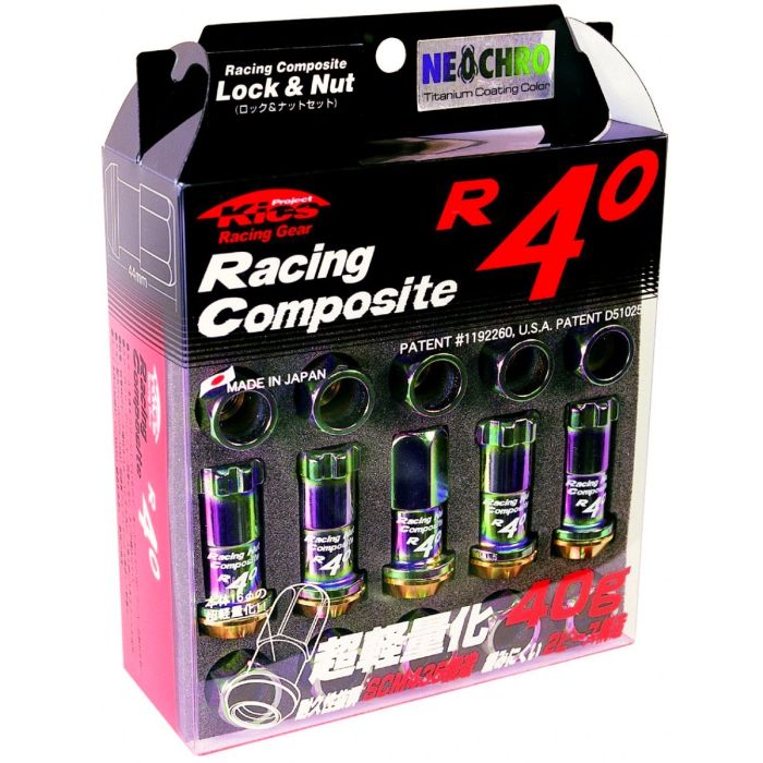 Project Kics R40 NEO Chrome M12x1.50 Racing Lug Nuts 20 Pieces