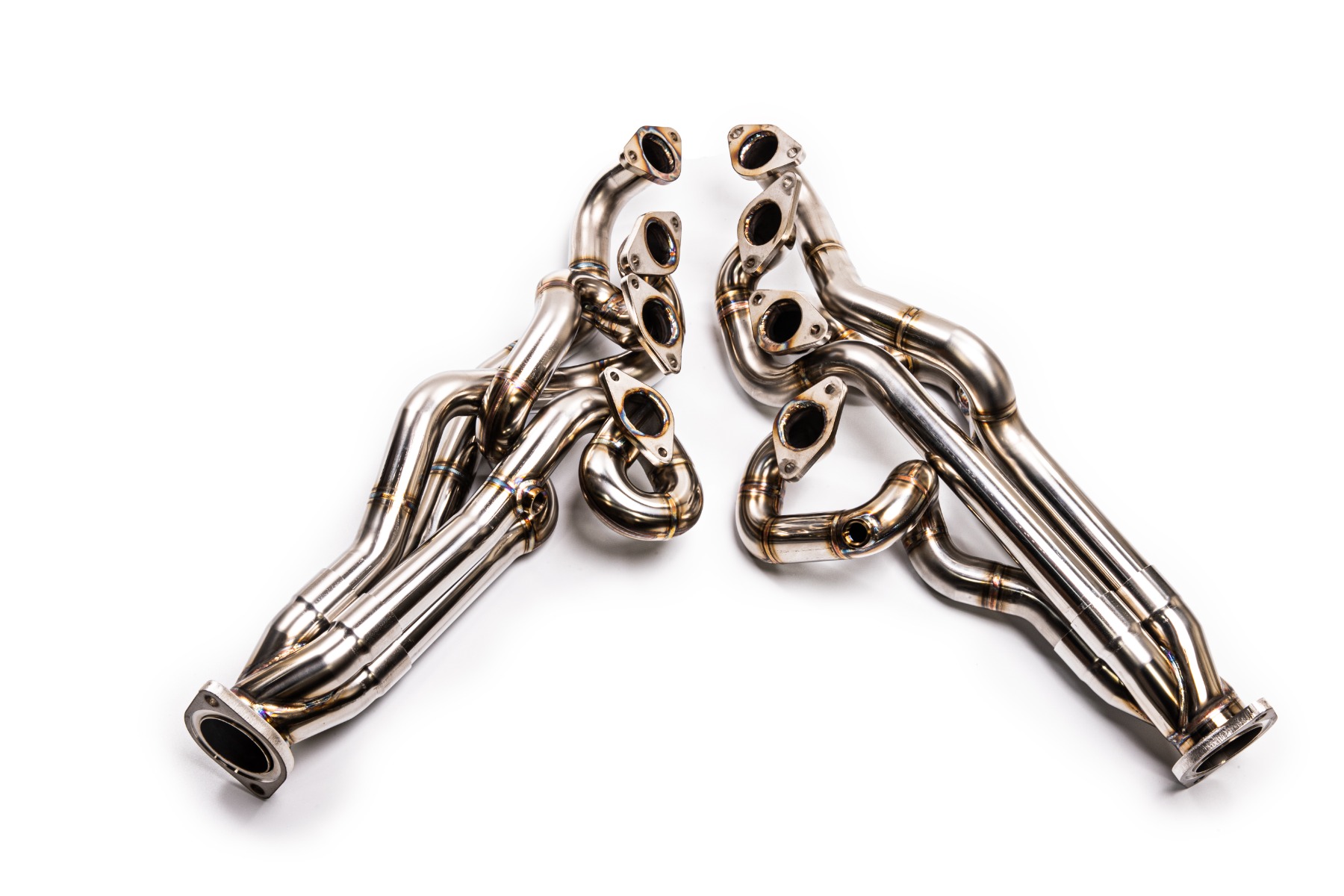 NOVEL Racing Japan GEN III exhaust manifold for the Lexus 2UR V8, shown off the car